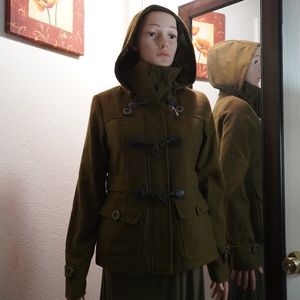 Celebrity Pink Army green coat